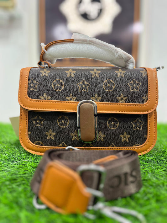 Imported Elegant Brown Shoulder Purse/Bag with Sleek Handle – Perfect for Any Occasion