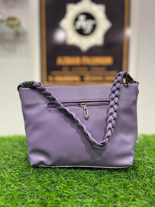 Elegant Purple Shoulder Purse/Bag with Sleek Handle – Perfect for Any Occasion