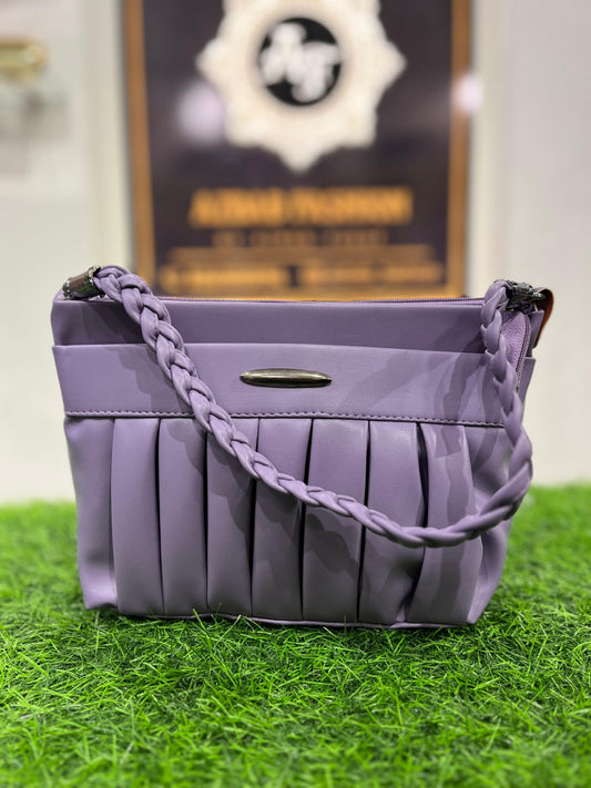 Elegant Purple Shoulder Purse/Bag with Sleek Handle – Perfect for Any Occasion